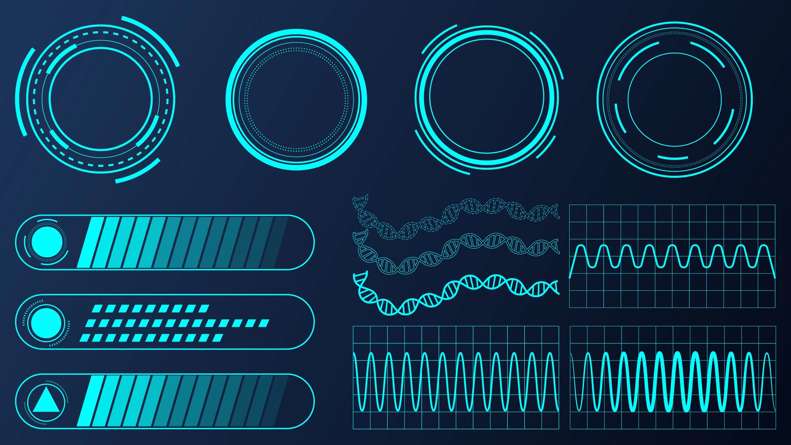 Abstract blue molecular data visualization background