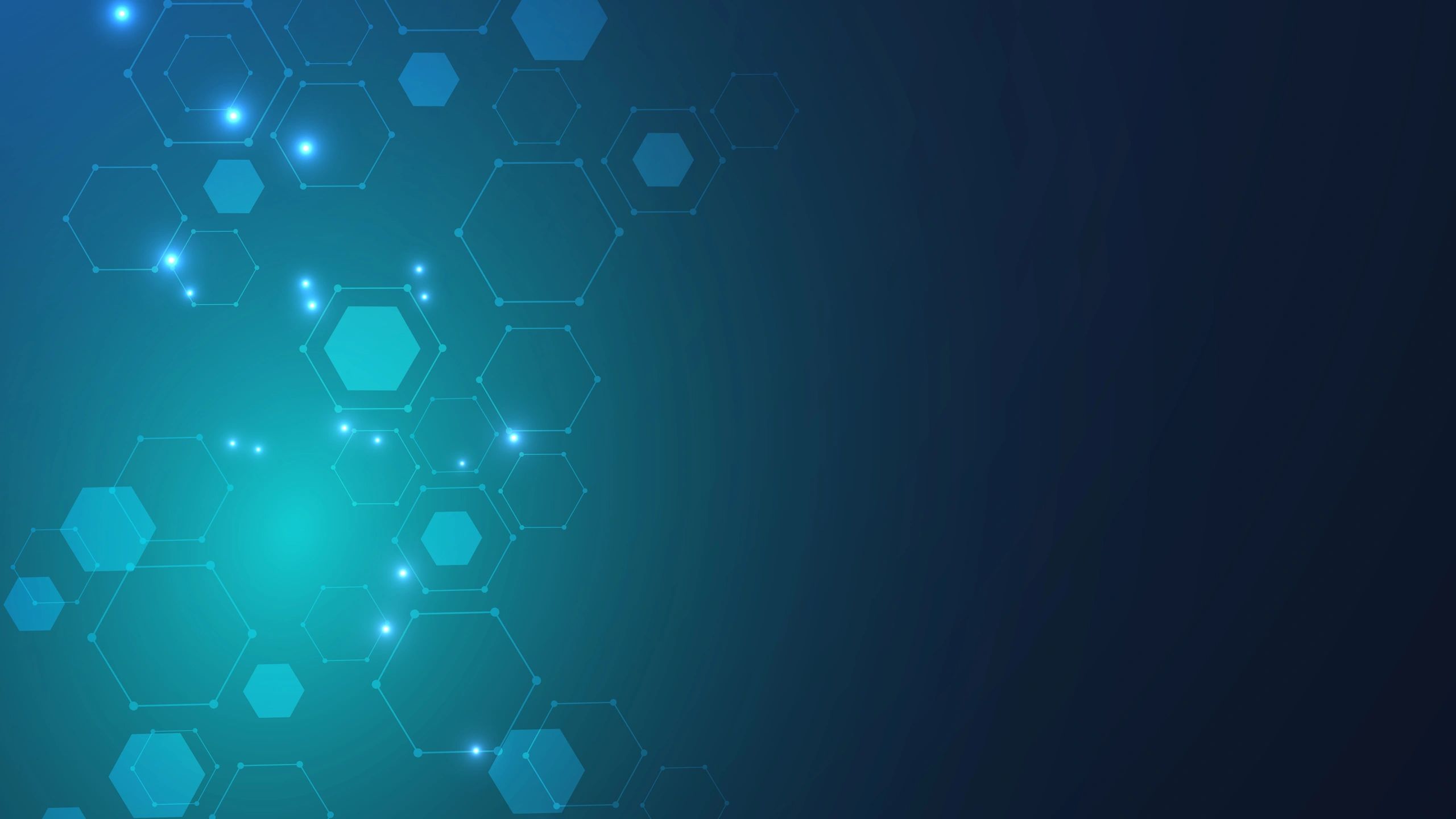 Abstract molecular structure background in blue tones